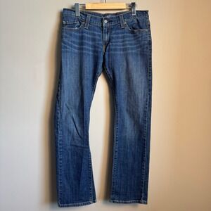 Levis 504 Tilted Womens Jeans Size 9M Blue Medium Wash Low Rise Straight Leg Y2K